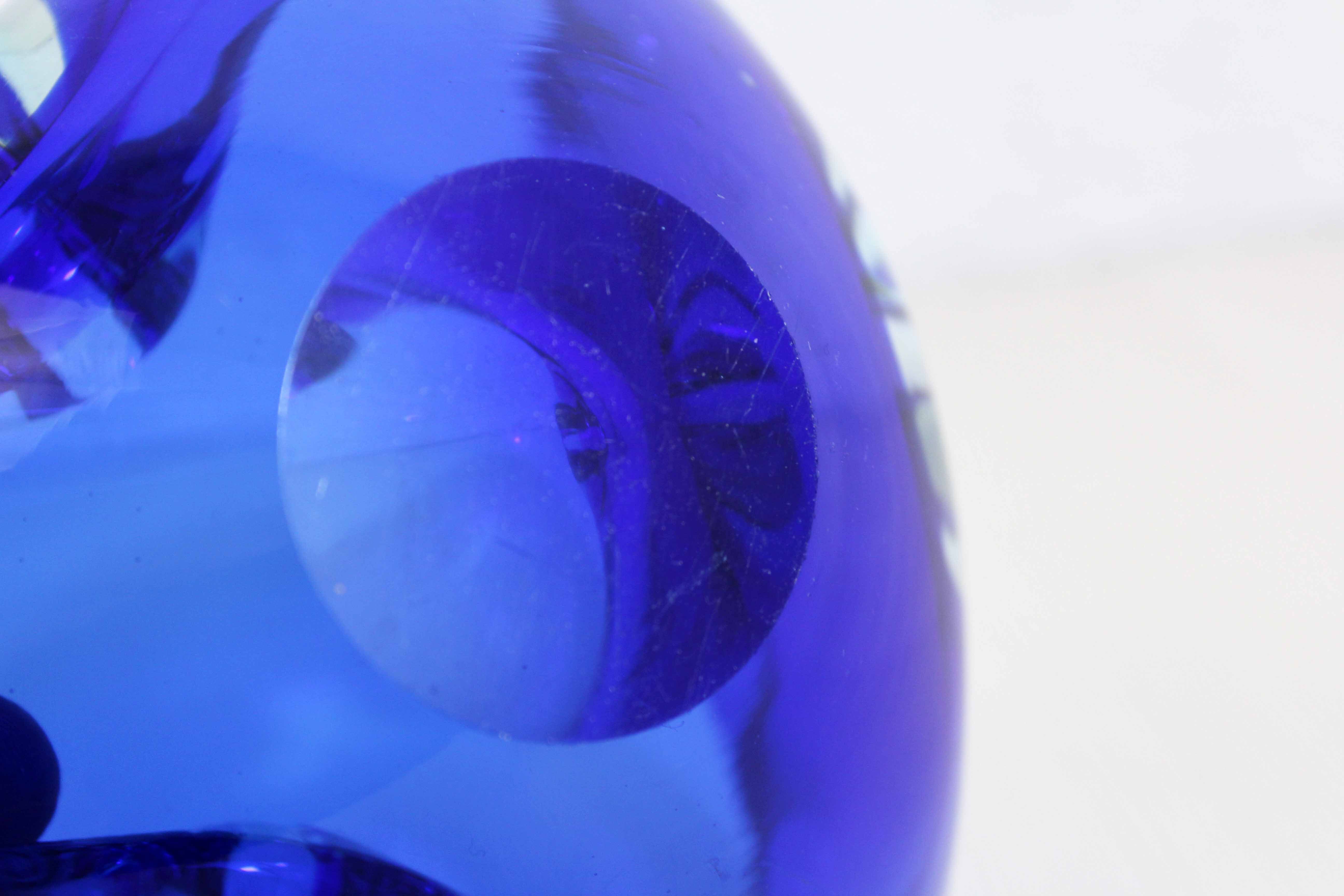 Blue Murano glass ashtray