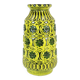 1960s bay keramik vase relief flower decor green yellow black model 76 40