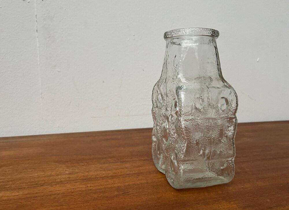 Vintage German glass vase model on the rocks by Lars Hellsten for Walther Glas, 1970s.