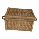 Coffre rotin et corde rafia structure bois - vintage
