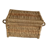 Rattan chest and rope rafia structure wood - vintage