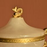 Alabaster and brass bonbonnière