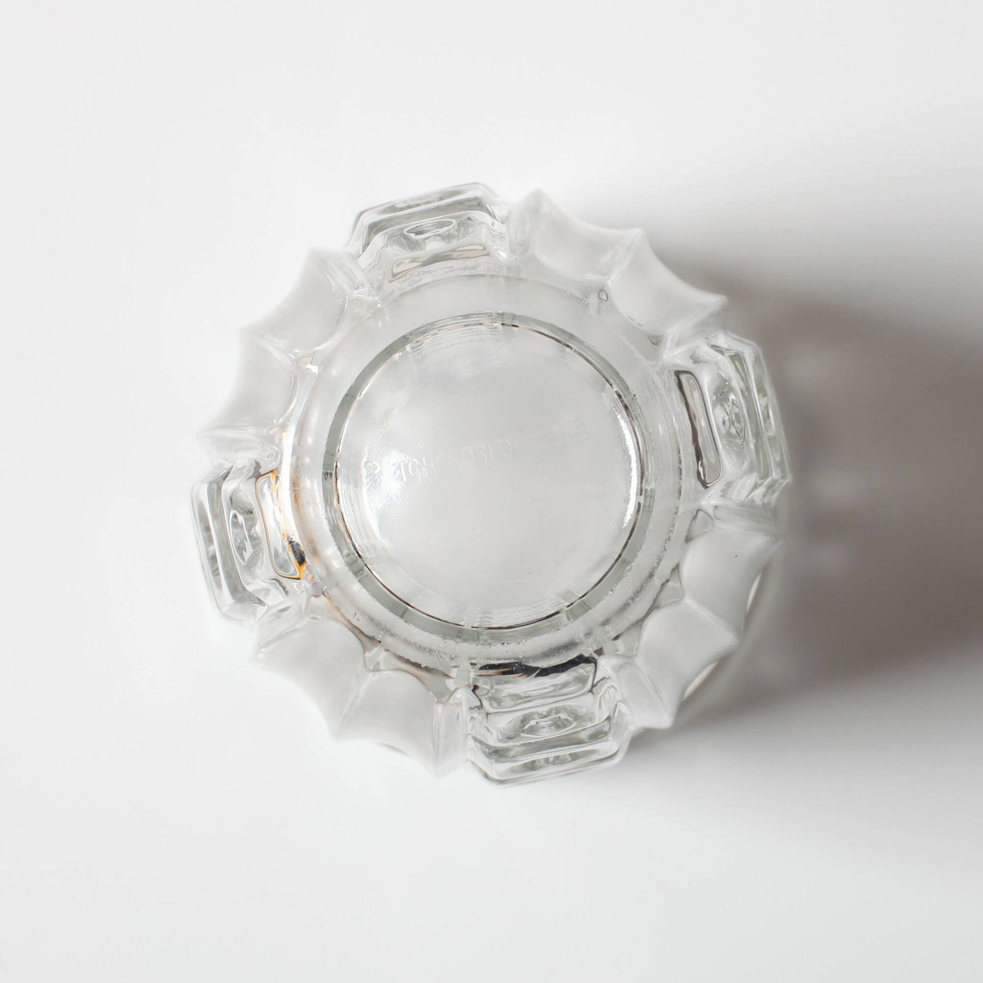 Vintage Clear Pressed Glass Vase / Bohemia Glass / 1950s