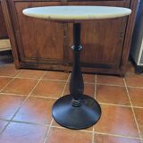 Gueridon bistro base cast iron marble top