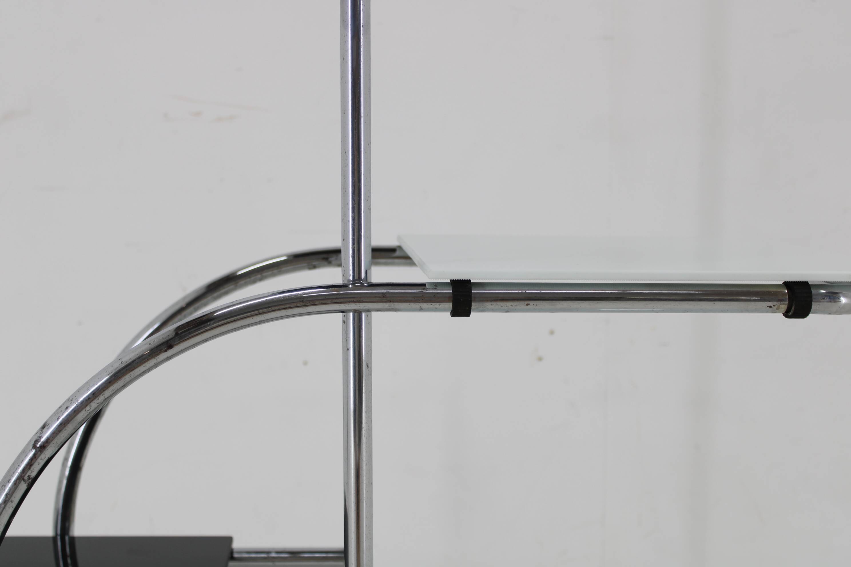 1930s Bauhaus Flower Stand with Glass, Czechoslovakia