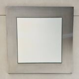 Miroir carré sur base inox, France années 70