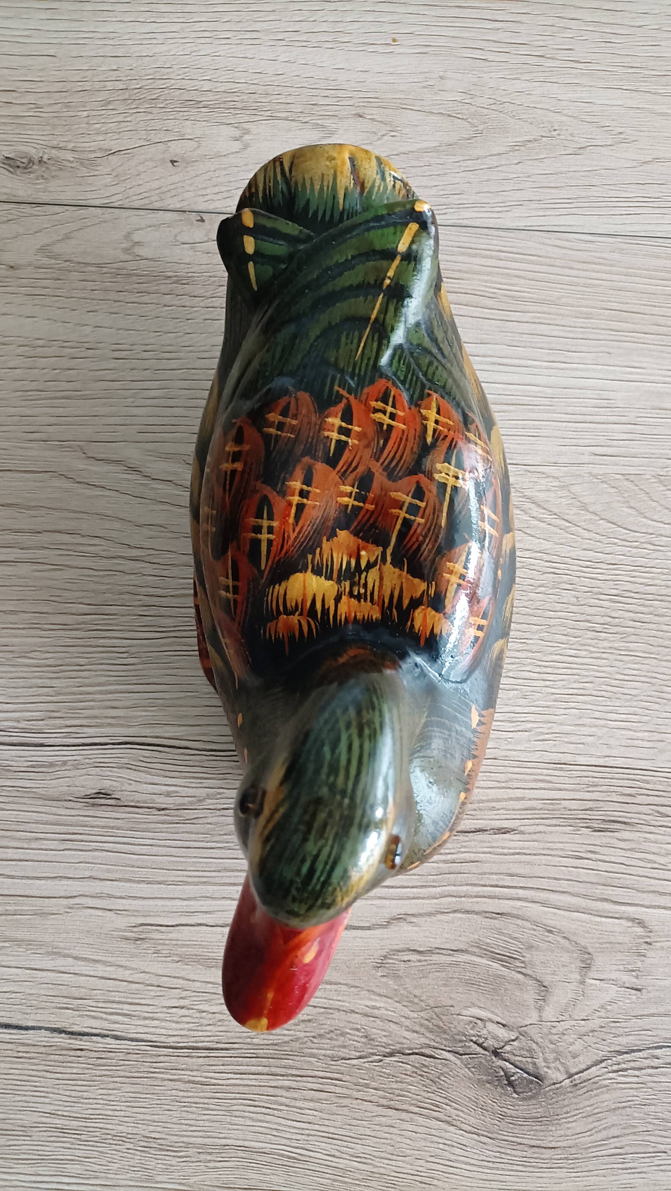 Decorative hand painted ceramic duck