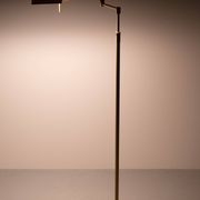 Brass pivoting arm floor lamp Holtkoetter Germany 1980s