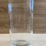 Elegant Oval Vase or Tealight Holder in Crystal Glass Decorative Art