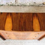 Art Deco chest of drawers in flambé walnut veneer circa 30's/ 40's