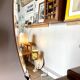 7-drawer wooden dressing table with beveled mirror 1950s