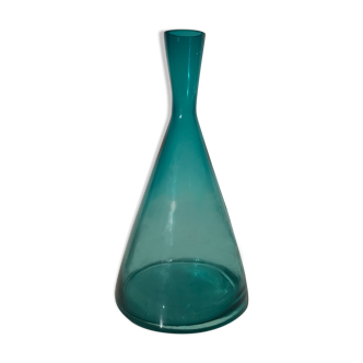 Vase en verre bleu