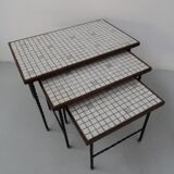 Vintage mimi set of tables with tiles