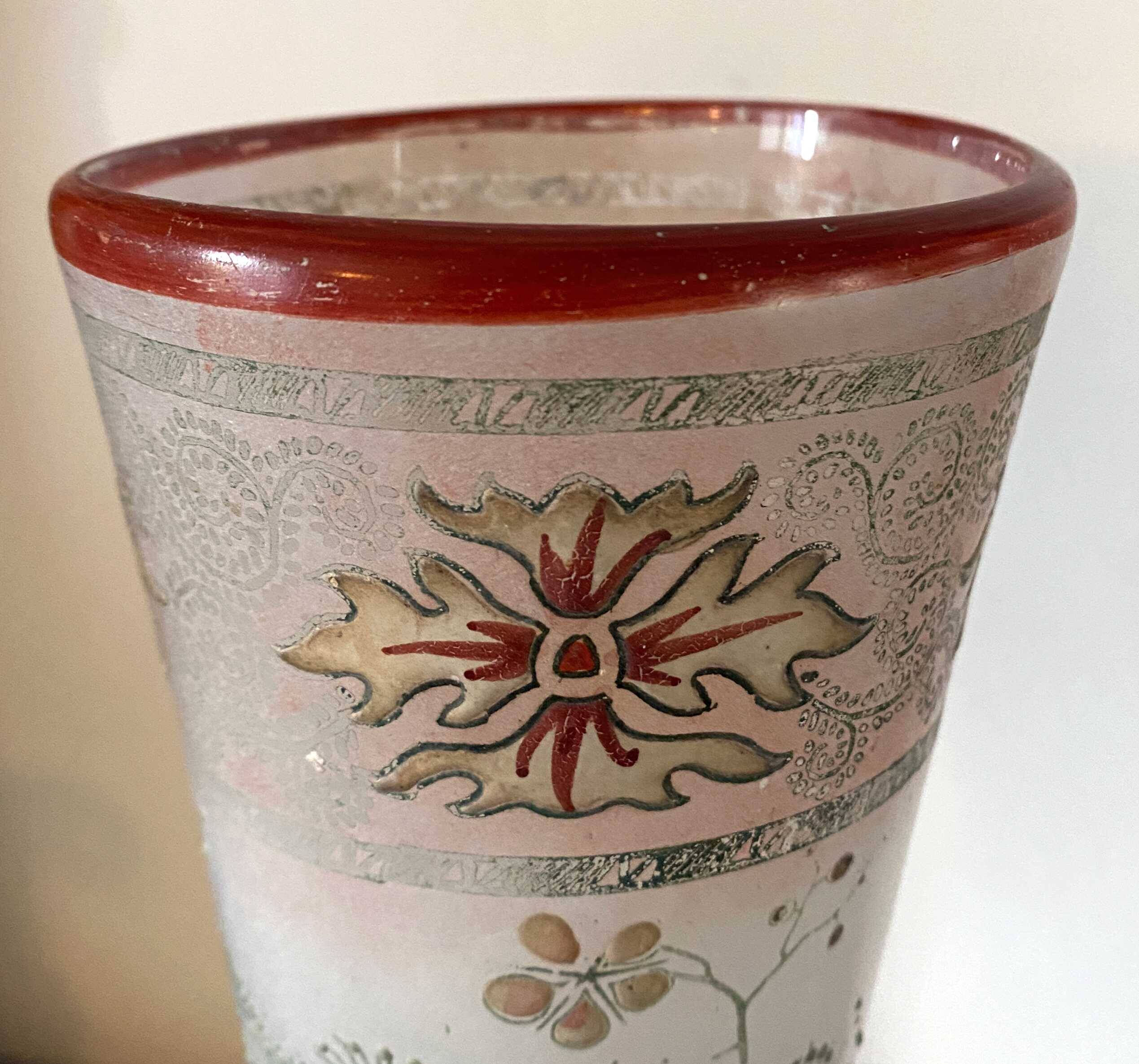 Cornet vase "Spring" FT Legras decorations Japan crystalworks St Denis 1900