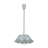 Suspension vintage en verre & plexiglas blanc au cordon extensible