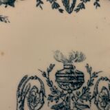 10 plates in old blue earthenware Terre de Fer Léon Graves model Louis XVI 20th century