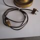 Antique brass and glass paste tulip lamp