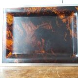 Vintage lucite tray imitating tortoiseshell