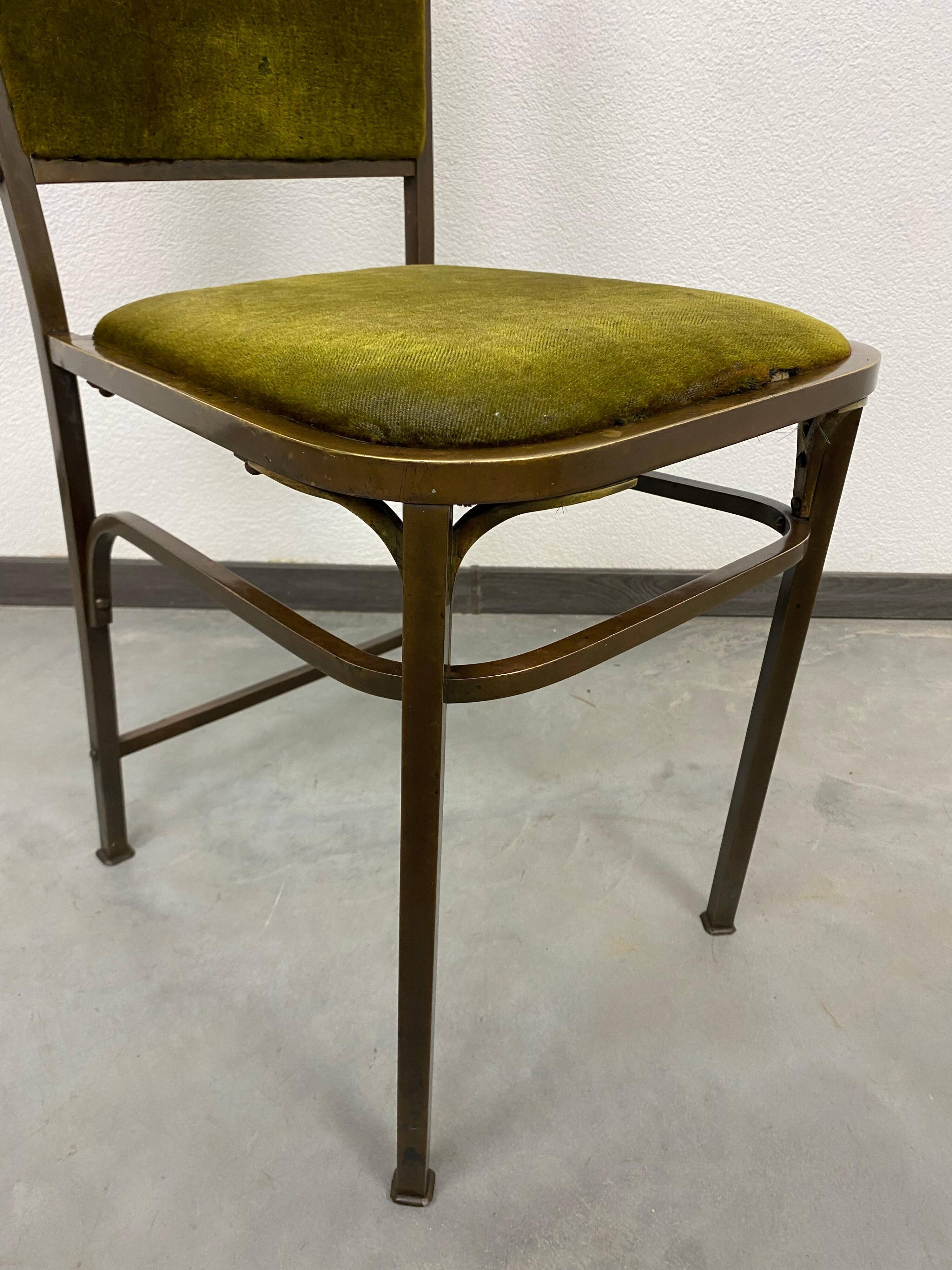 Art Nouveau chair in brass