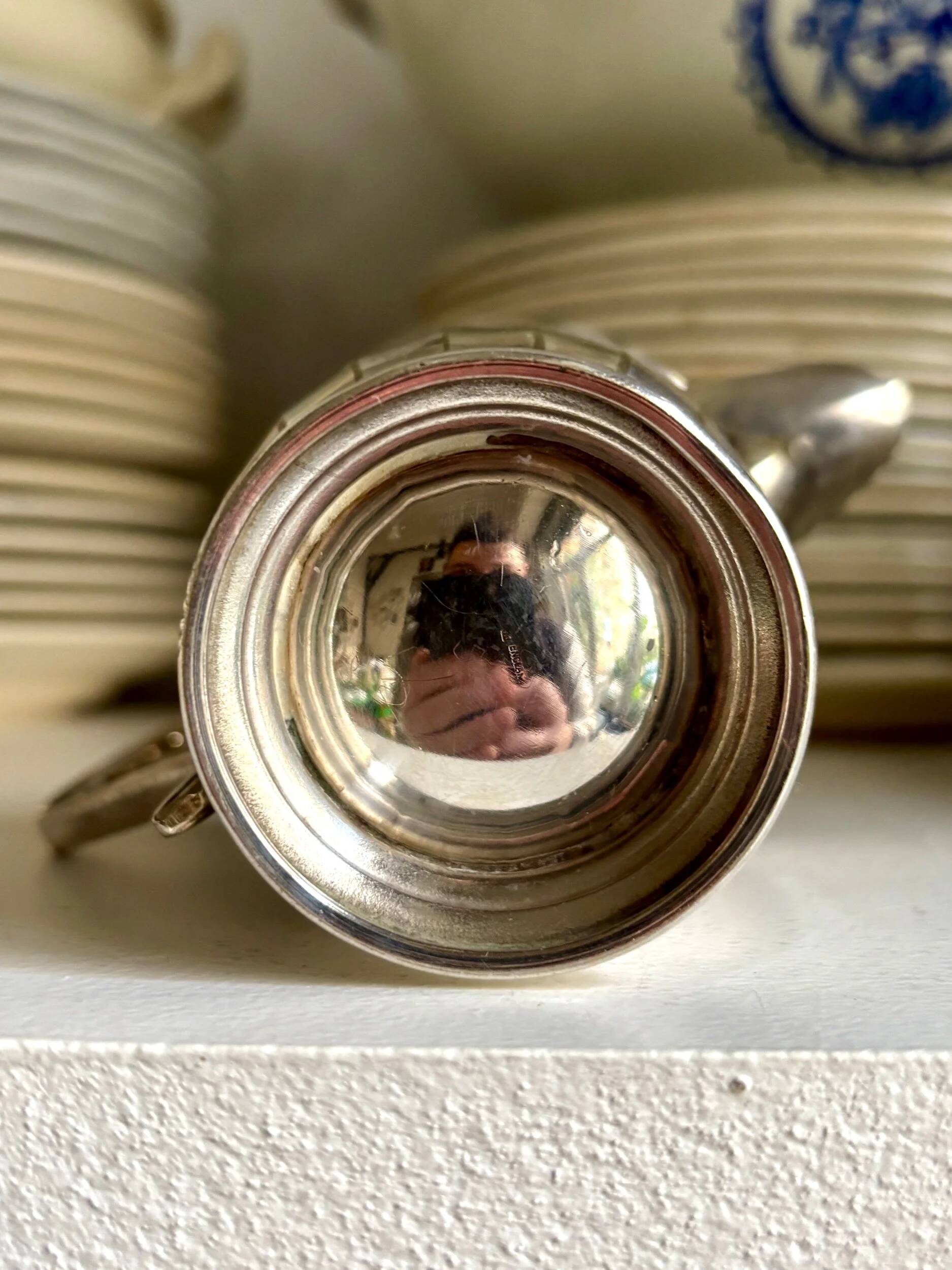 Silver-plated metal milk jug