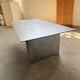 Handcrafted metal coffee table from the 1970s