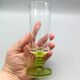 6 vintage champagne flutes with textured apple green base vemam italy
