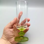 6 vintage champagne flutes with textured apple green base vemam italy