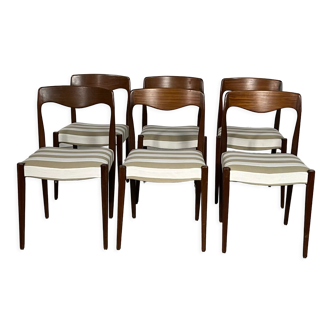Ensemble de 6 chaises scandinaves années 70