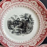 Set of 8 "Month" ceramic talking plates Digoin Sarreguemines