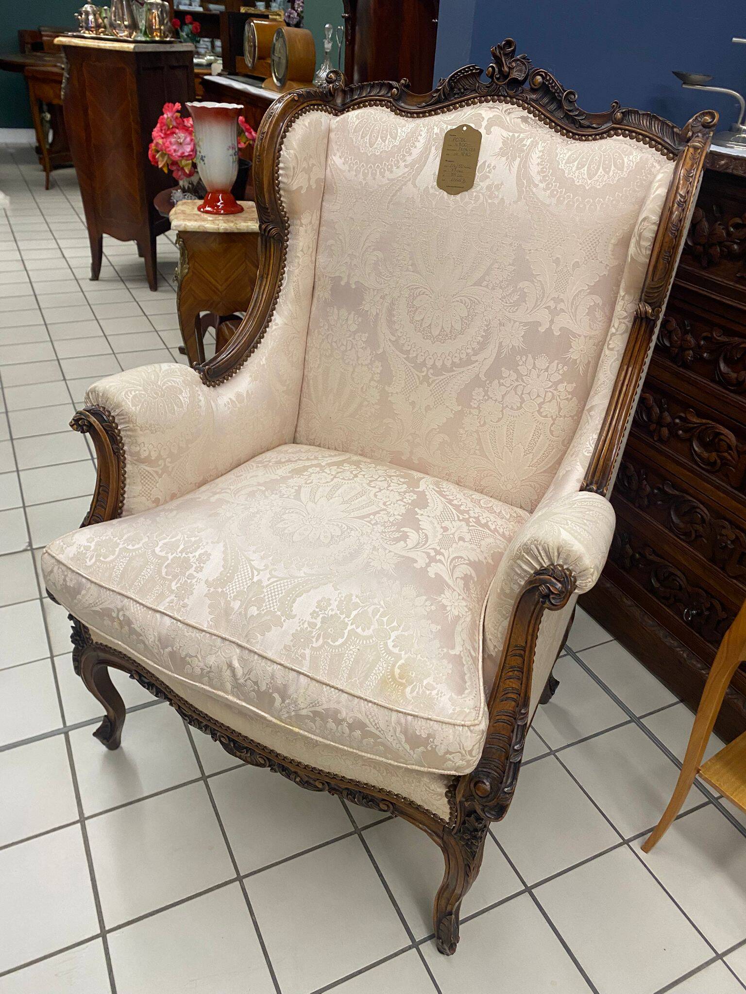 Wingback armchair, France, circa 1890.