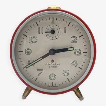 Vintage Junghans Bivox Red Alarm Clock