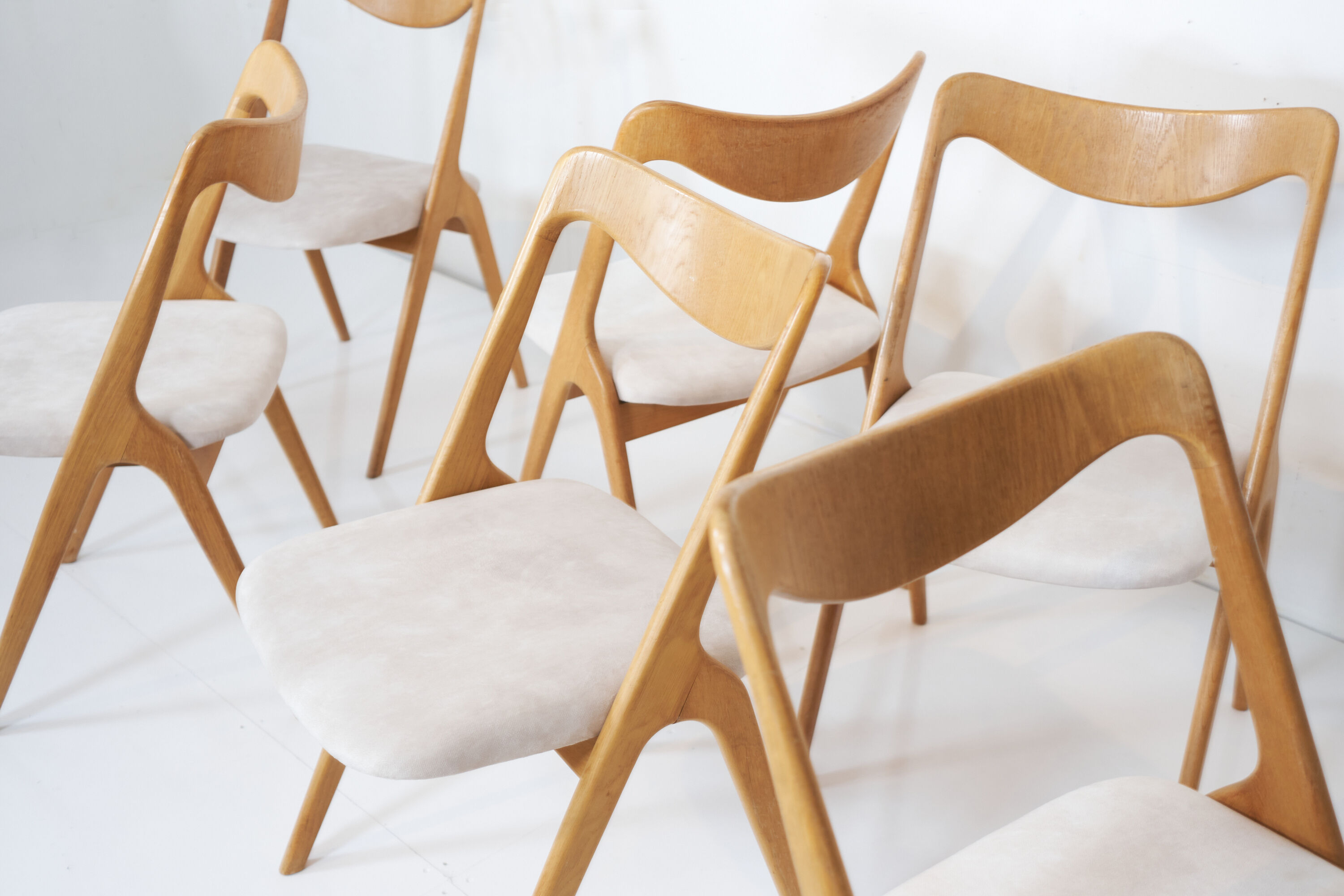 Set of 6 oak chairs by Albin Johansson & Sons 1960