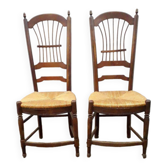 2 straw chairs