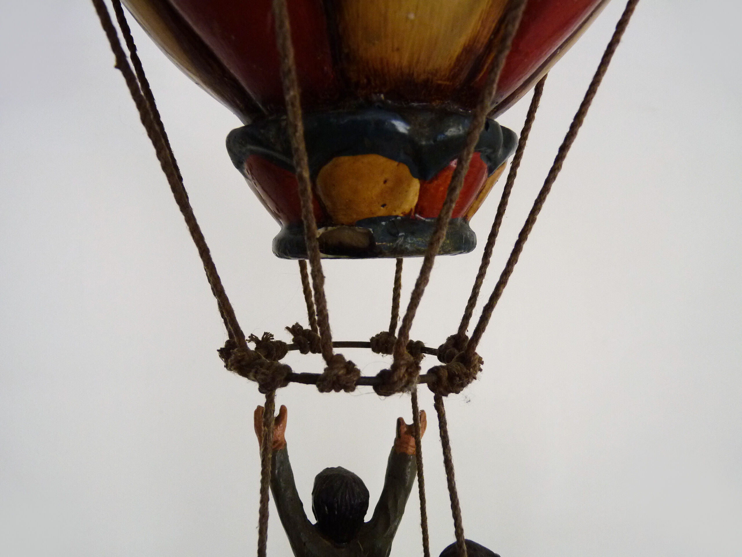 Voluptuous wooden hot air balloon, interior design, eighties