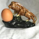 Zoomorphic lion ceramic egg cup