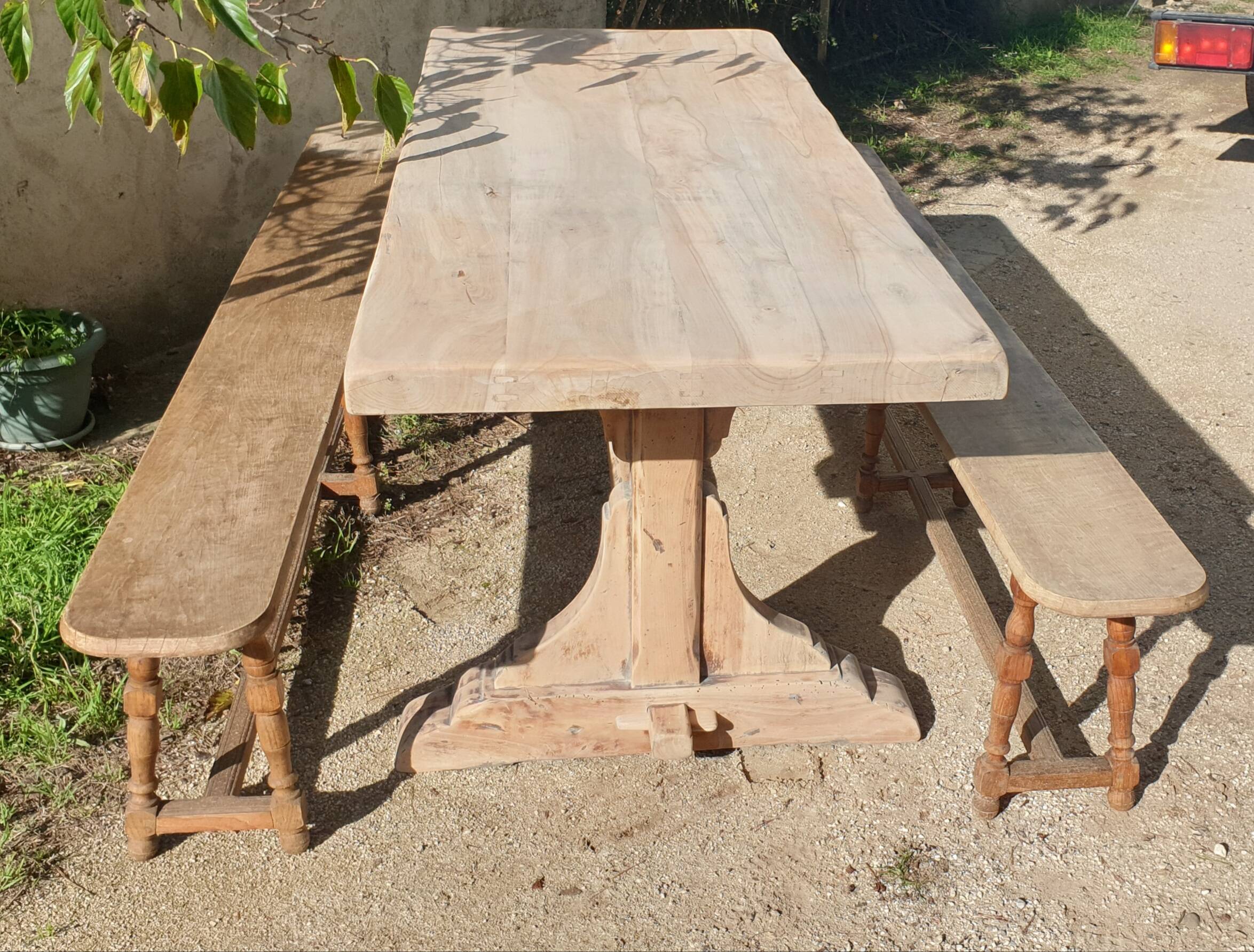 Solid wood farmhouse table, 220 cm