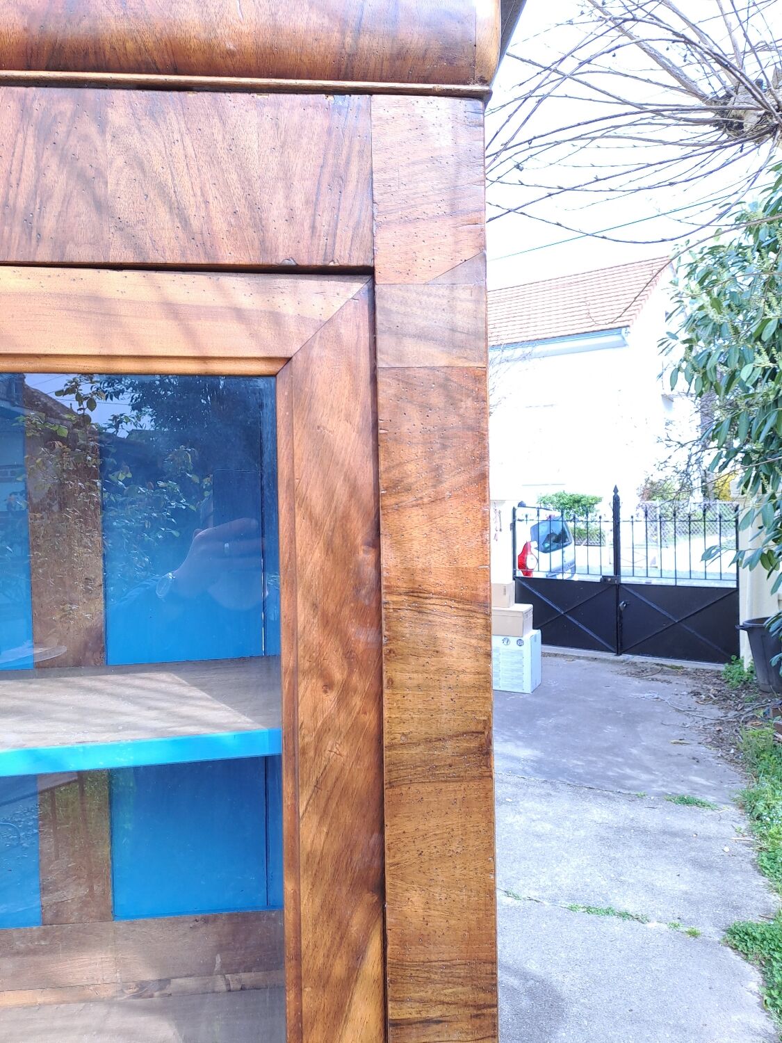 Louis Philippe blond walnut bookcase