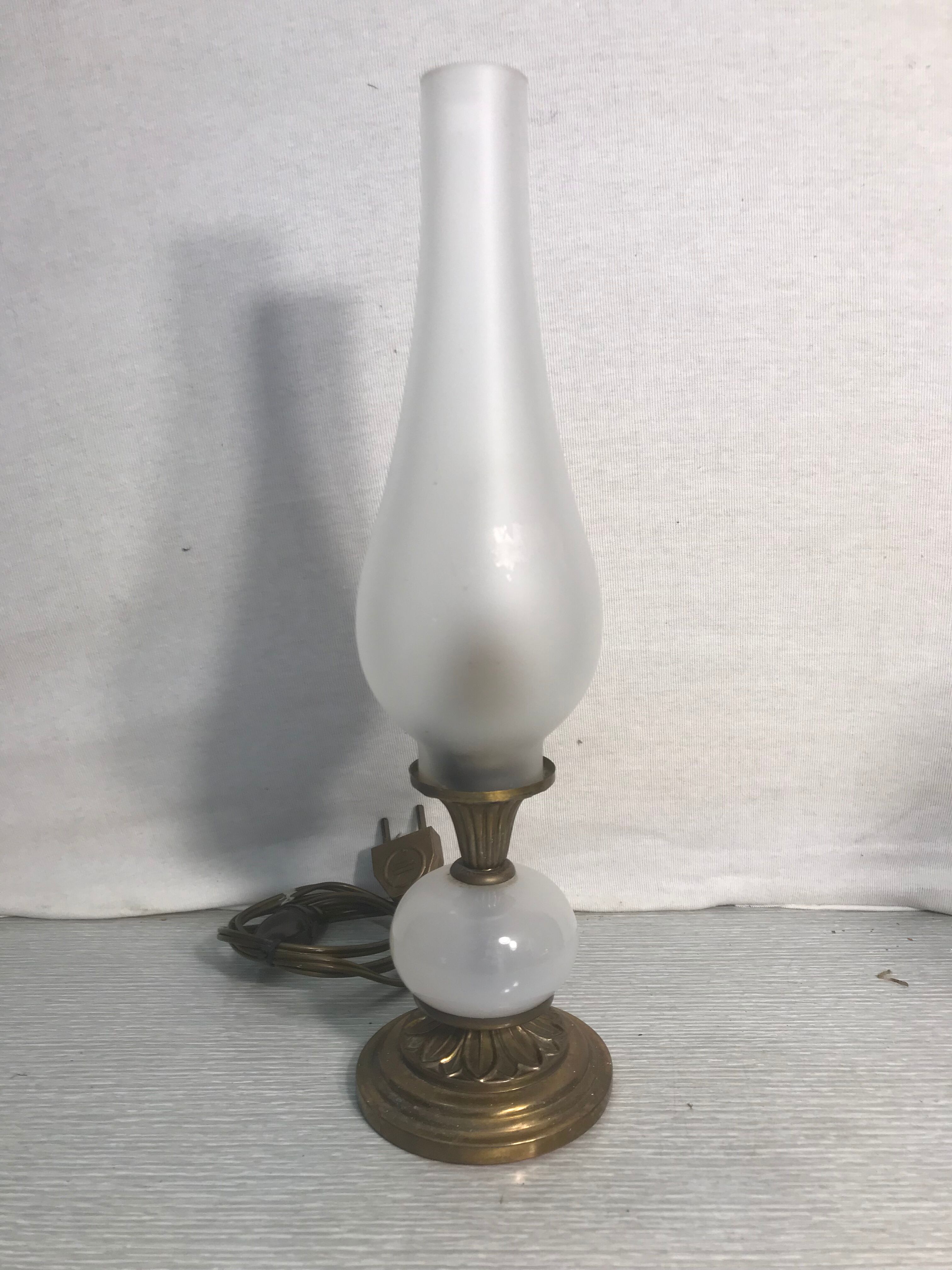 Old Laiton Lamp - Glass Ball - Vintage 70s Glass Reflector