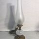 Lampe laiton & boule verre avec réflecteur en verre années 70 vintage