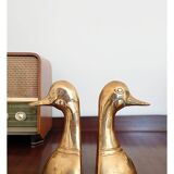 Serre-livres vintage en laiton tête de canard