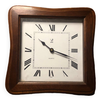 Old JAZ Quartz Clock Vintage Wood Contour