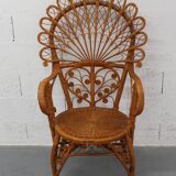 Emmanuelle peacock rattan armchair