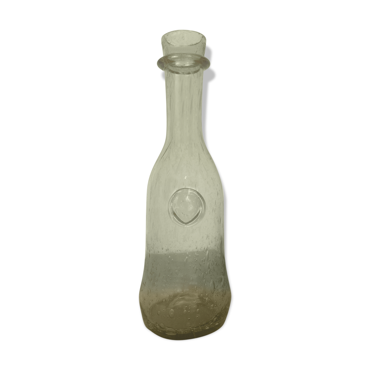 32 cm vase in green bubbled glass