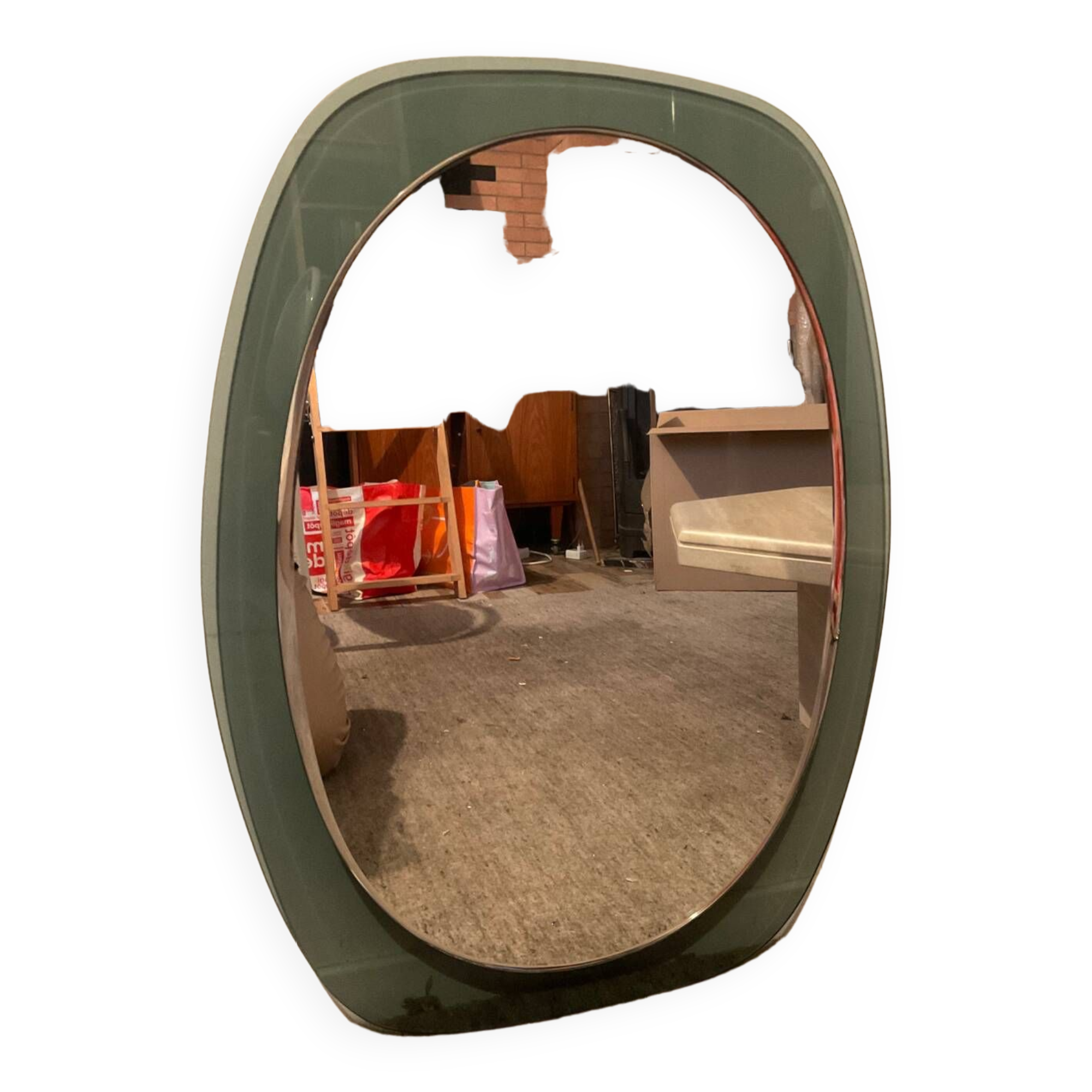 Vintage smoked glass mirror from the 70s
