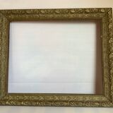 Old gilded wood frame pattern flowers without glass