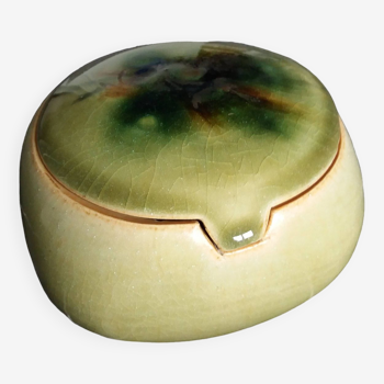 Handcrafted ceramic box signed pebble shape