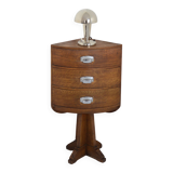 Vintage 1930s Art Deco Corner Bedside Table / Side Table