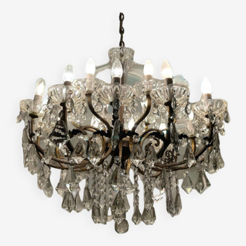 Large bronze crystal chandelier 1960’s