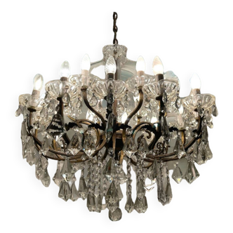 Large bronze crystal chandelier 1960’s