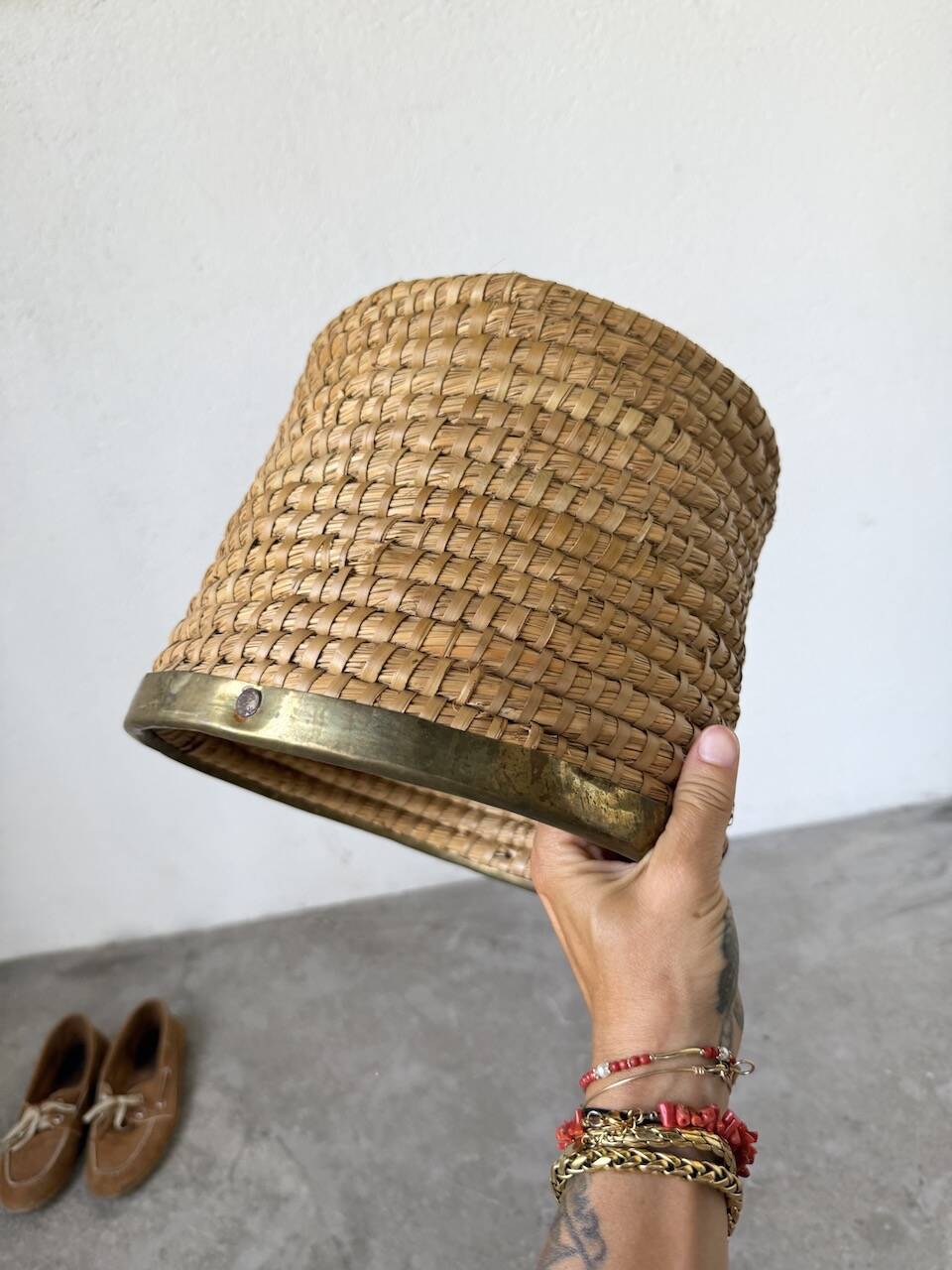 Rattan basket 1970, Italy
